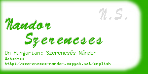 nandor szerencses business card